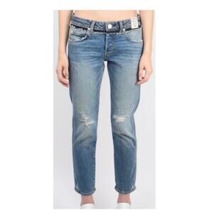 Amo Women's Tomboy Crop Soulmate With‎ Destroy Distressed Jeans Size 25